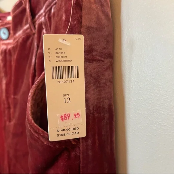 Anthropologie Velvet Wide-Leg Pants